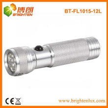 Factory Supply CE Approuvé Silver AAA Battery Aluminium 12 led Best Pocket Flashlight